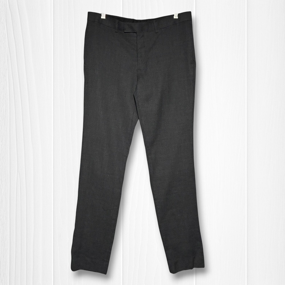 Sandro Wool Slim Fit Suit Trousers Dress Pants Men FR42 (US 34x32) Charcoal Grey
